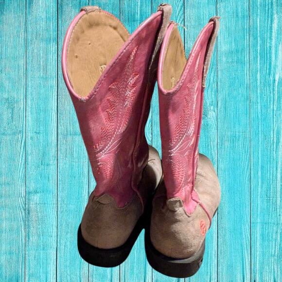 ROPER Kids Western Dazzle Light Up Cowboy Boots Pink & Tank Girls Size 2 - Picture 4 of 8
